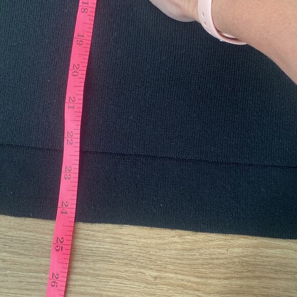 NWT Eileen Fisher BLACK Ribbed UNEVEN HEM Pull On Wool SKIRT Sz XS - Picture 6 of 7